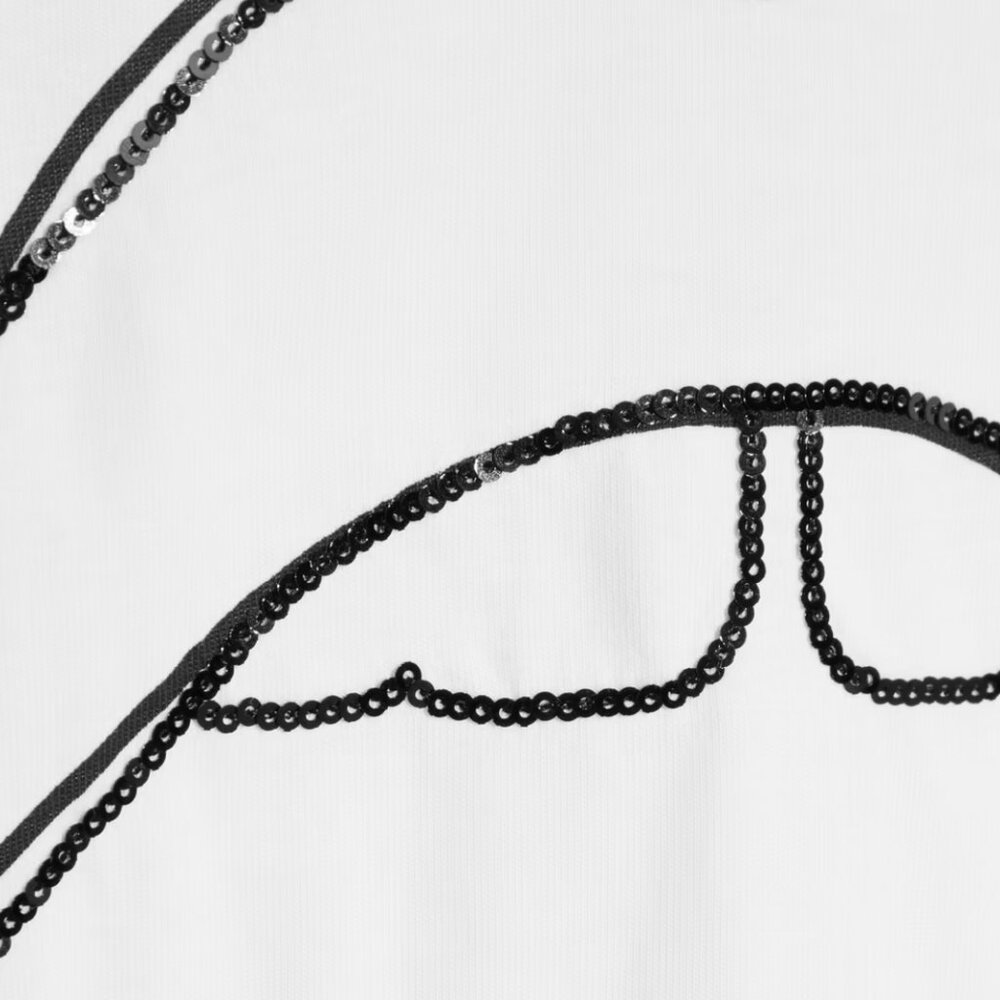 Markus Lupfer Alex T-shirt with Sequins in White Organic Cotton, Small, NWT - Picture 6 of 11